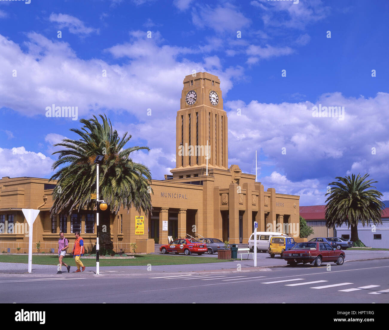 Bâtiment Municipal Chambers, Palmerston Street, Westport, West Coast, South Island, New Zealand Banque D'Images