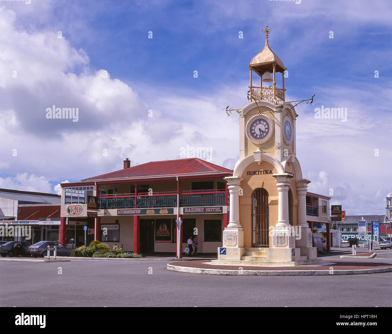 Hokitika Memorial Clocktower, Weld Street, Hokitika, Westland District, Région de la côte ouest, île du Sud, Nouvelle-Zélande Banque D'Images