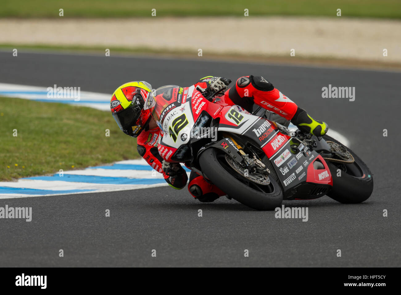 Phillip Island, Australie. 24 Février, 2017. Libres 1ère session. Xavi Fores, Barni Racing World Superbike. Troisième meilleur dans l'ensemble. Credit : Russell Hunter/Alamy Live News Banque D'Images