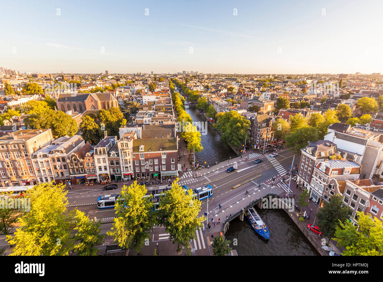 Pays-bas, Amsterdam, vue de la ville d'en haut Banque D'Images