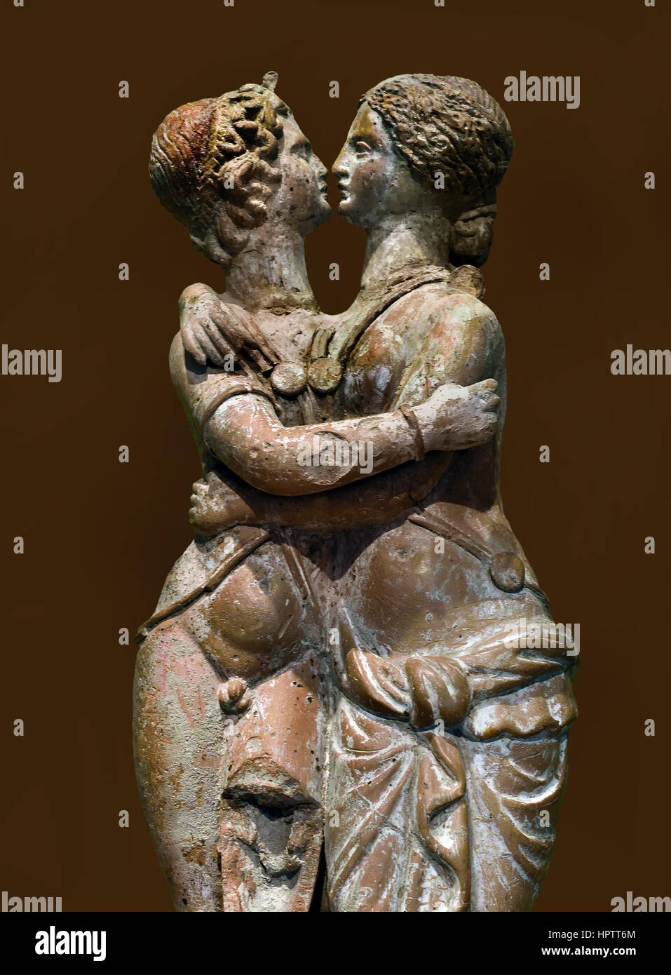 Amor et Psyché, 5e siècle avant J.-C. - Ier siècle ap figurines en terre cuite romaine grecque Banque D'Images