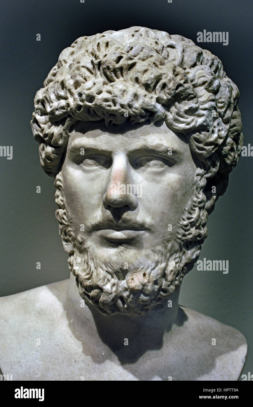 Lucius Verus ( Lucius Aurelius Verus Augustus 130 - 169), empereur romain de 161 à 169. Lucius Ceionius Commodus ( né, avec le même nom que son père, il est devenu Lucius Aelius Commodus, lorsque ce dernier a été adopté par Hadrien ) Banque D'Images