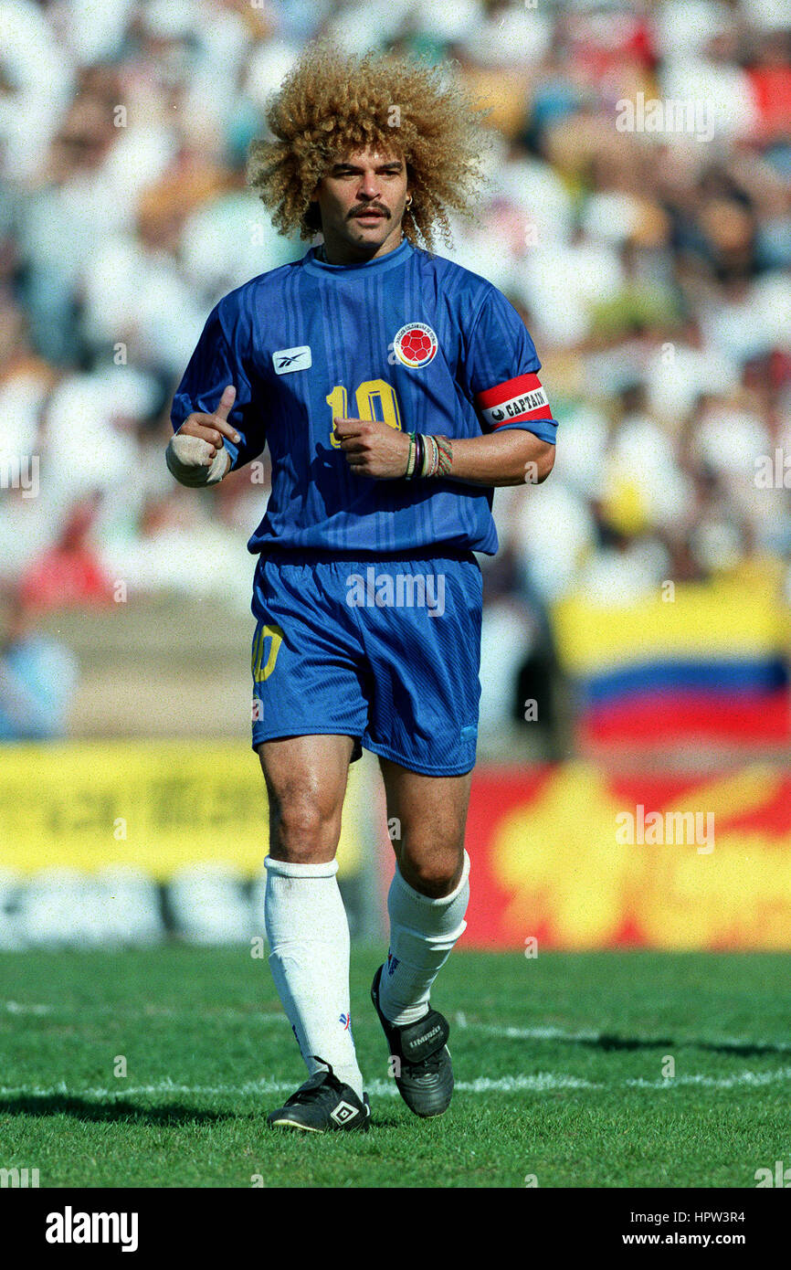 CARLOS VALDERRAMA COLOMBIE & ATLETICO JUNIOR 24 Avril 1998 Banque D'Images