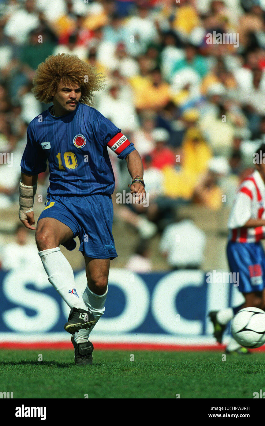 CARLOS VALDERRAMA COLOMBIE & ATLETICO JUNIOR 24 Avril 1998 Banque D'Images