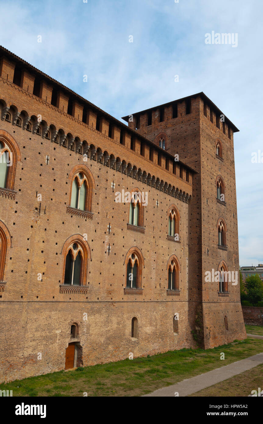 Castello Visconteo, Château Visconti, Pavie, Lombardie, Italie Banque D'Images