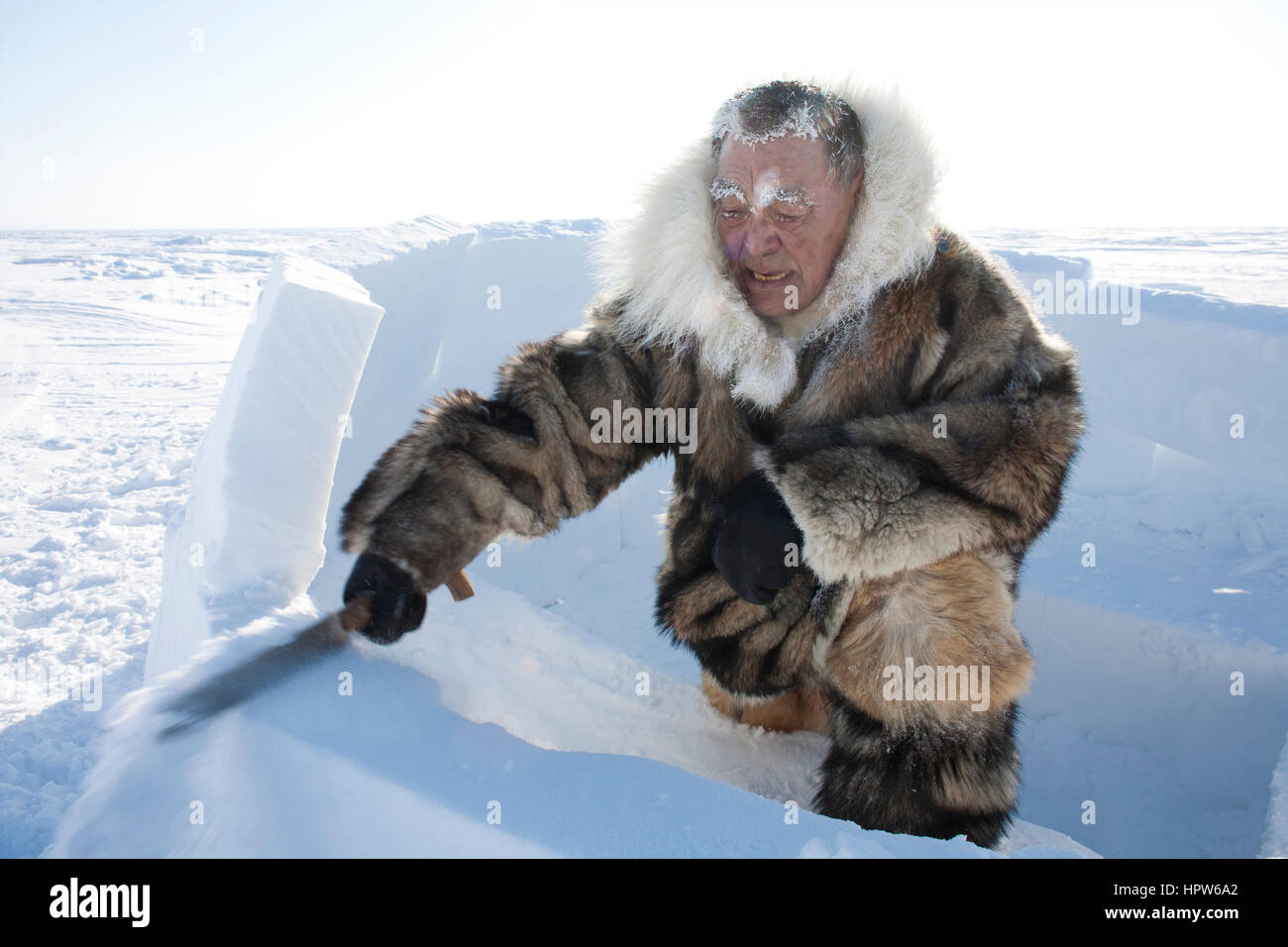 Un bâtiment iglo sur le pôle nord Banque D'Images