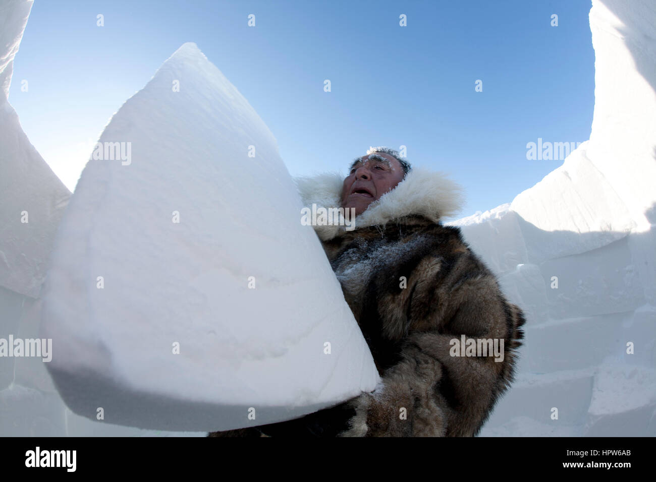 Un bâtiment iglo sur le pôle nord Banque D'Images