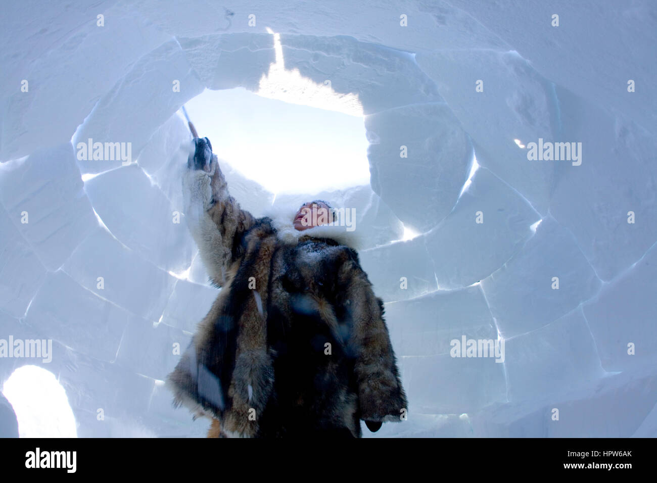 Un bâtiment iglo sur le pôle nord Banque D'Images