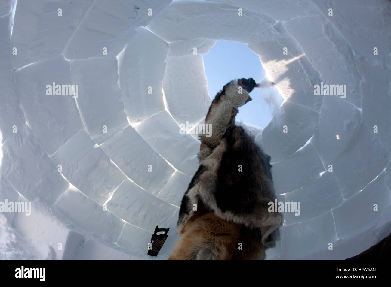 Un bâtiment iglo sur le pôle nord Banque D'Images