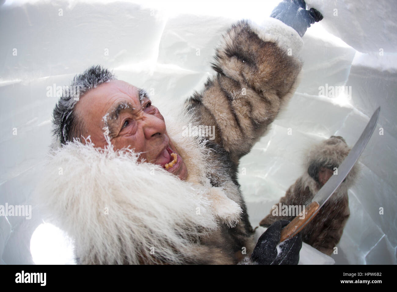 Un bâtiment iglo sur le pôle nord Banque D'Images