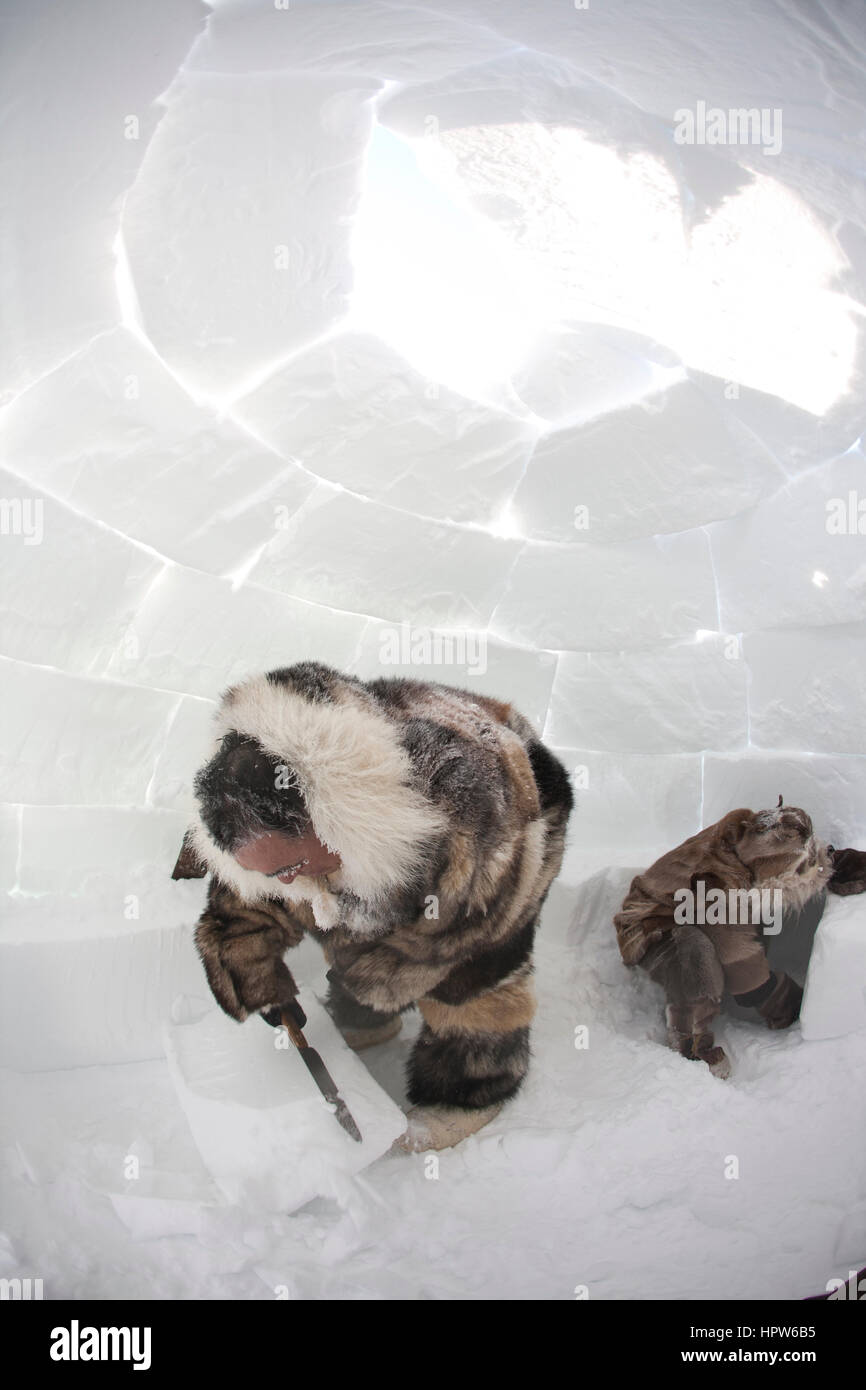 Un bâtiment iglo sur le pôle nord Banque D'Images