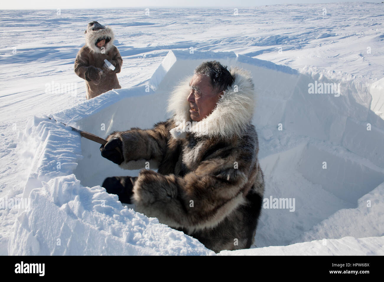 Un bâtiment iglo sur le pôle nord Banque D'Images