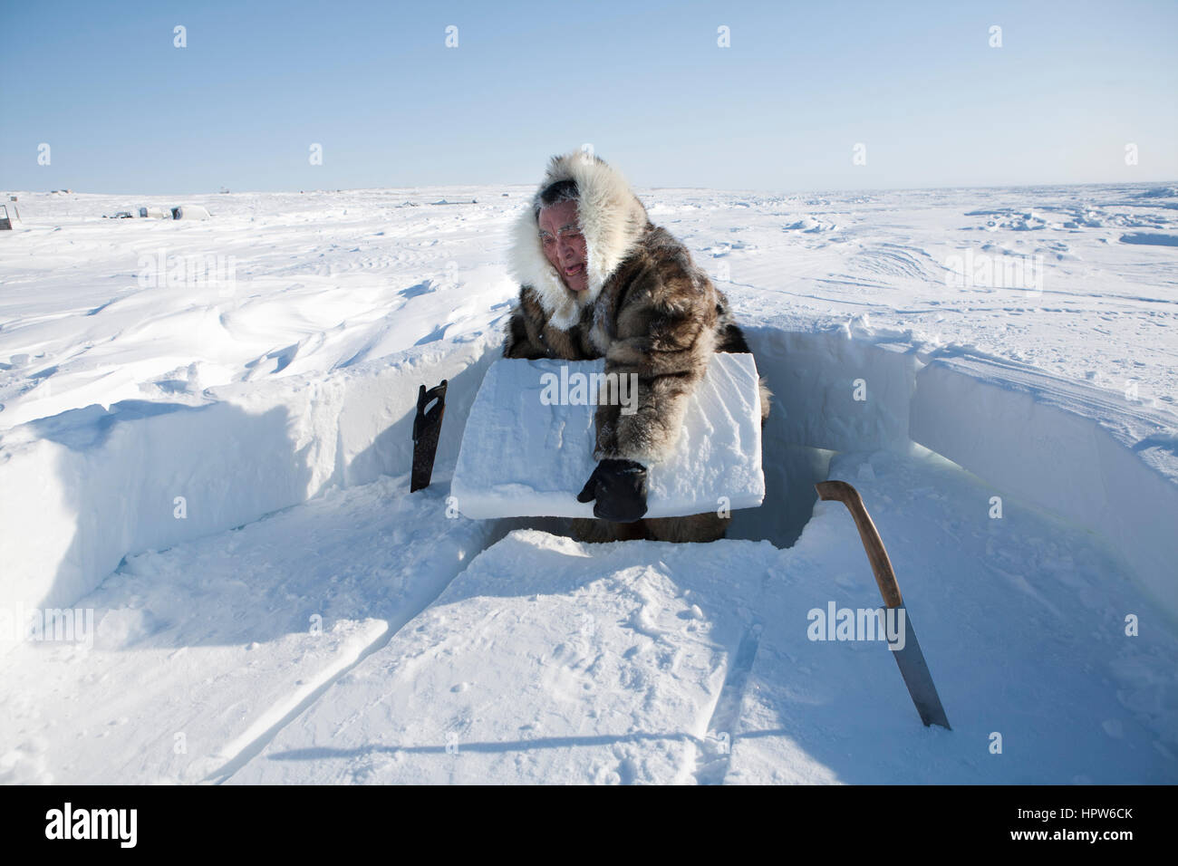 Un bâtiment iglo sur le pôle nord Banque D'Images