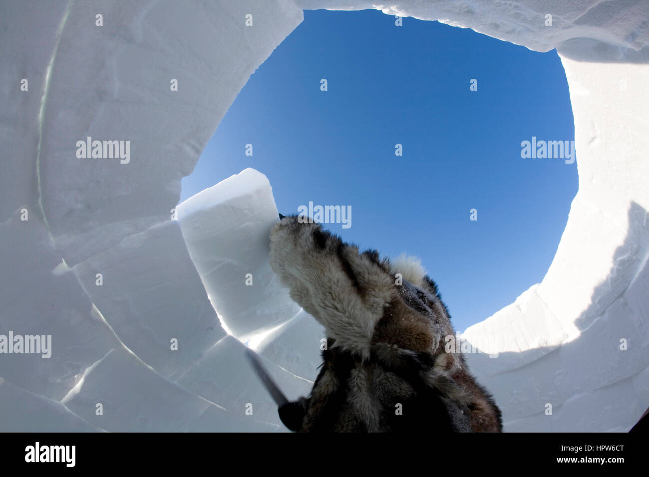 Un bâtiment iglo sur le pôle nord Banque D'Images