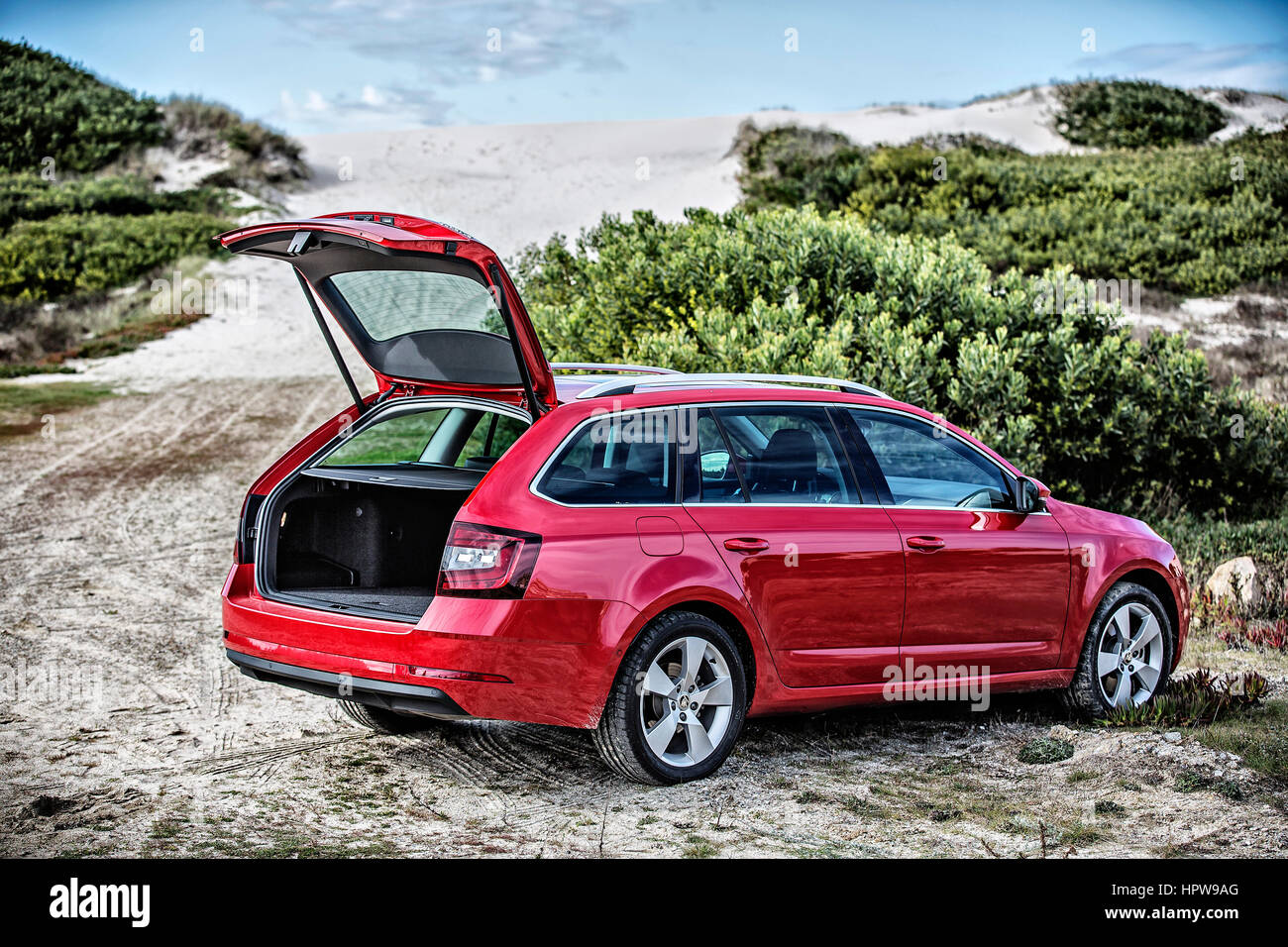 SKODA OCTAVIA III, 2017 lifting, location, plage Banque D'Images
