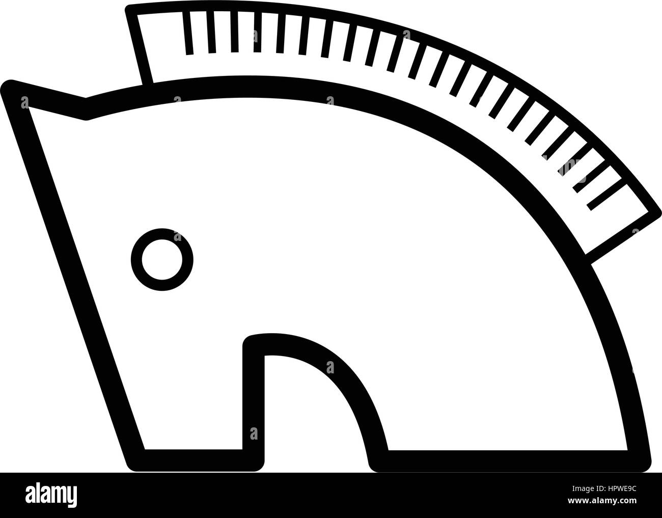 Ligne de l'icône Symbole cheval de Troie Illustration de Vecteur