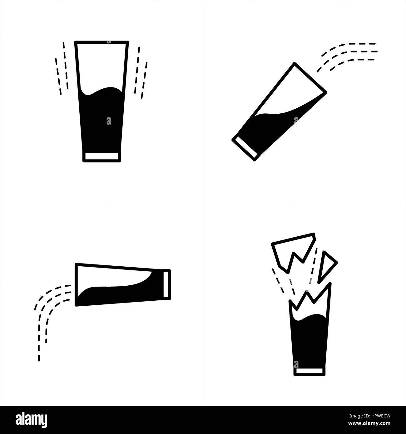 L'icône vecteur verre d'eau Illustration de Vecteur