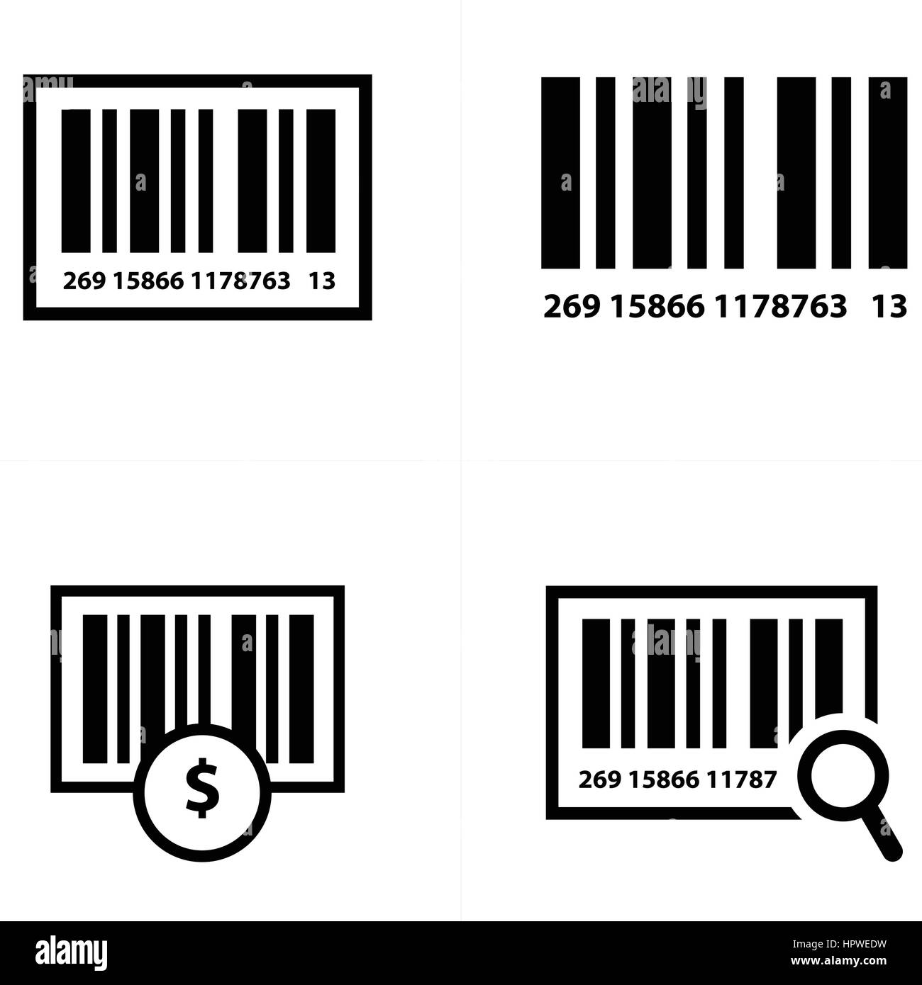 ensemble de codes à barres Illustration de Vecteur