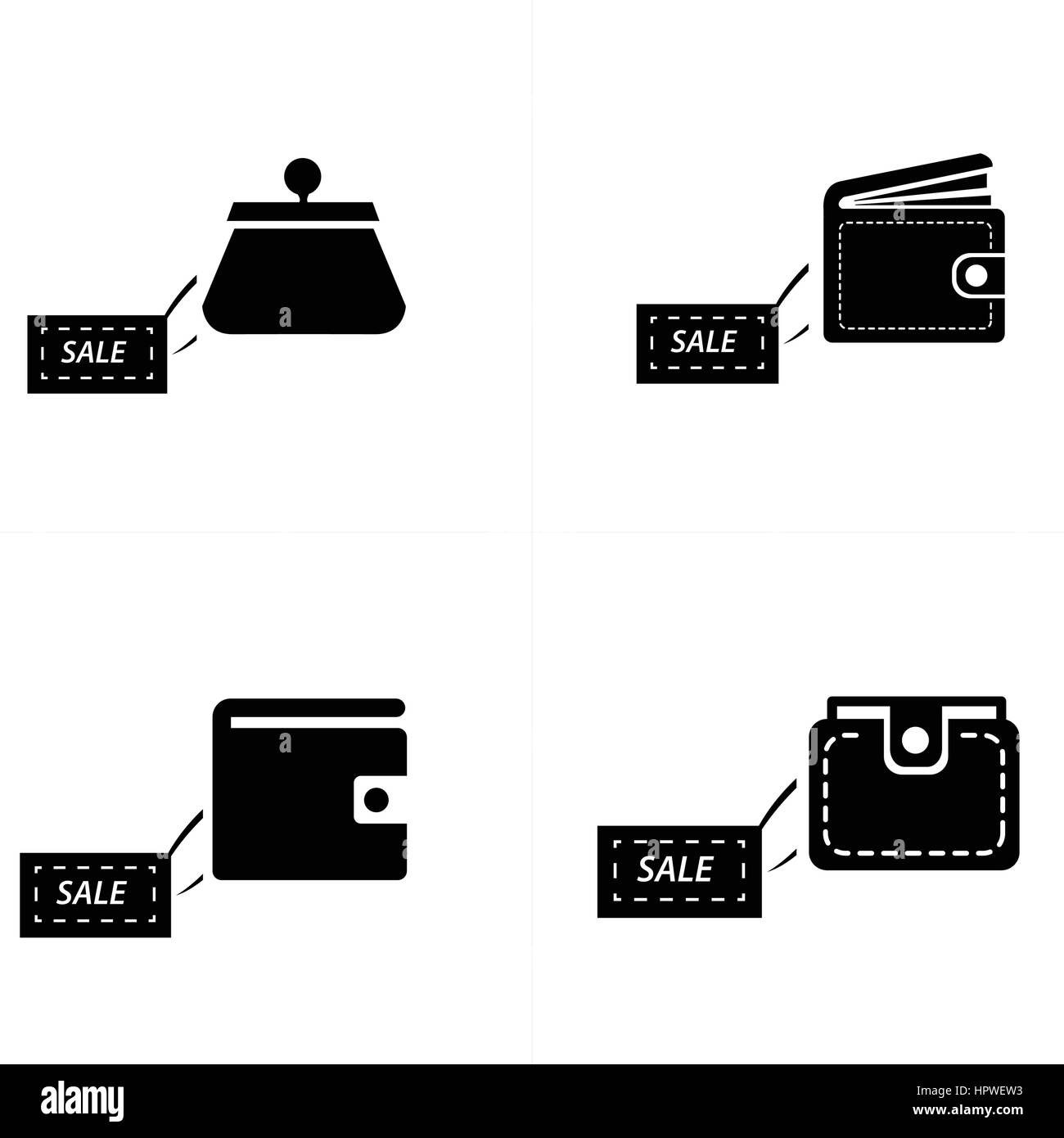 Vente pocket bag icons Illustration de Vecteur
