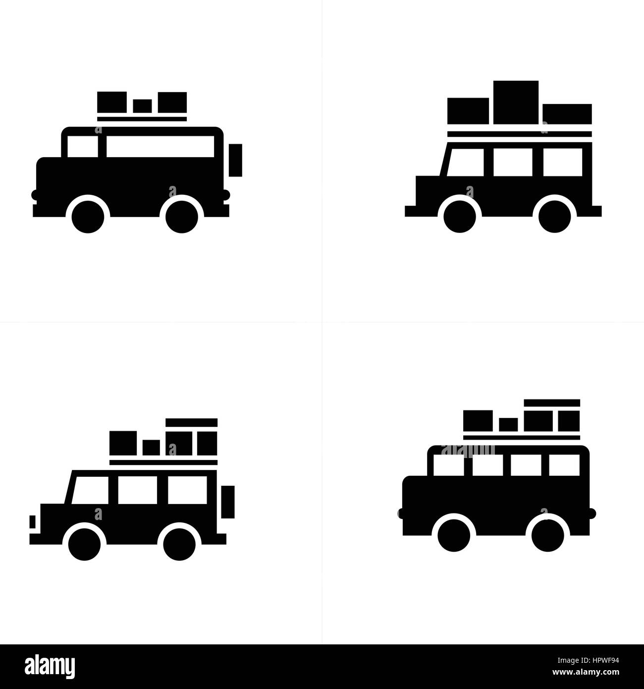 Logistique et transport voiture Icônes Illustration de Vecteur