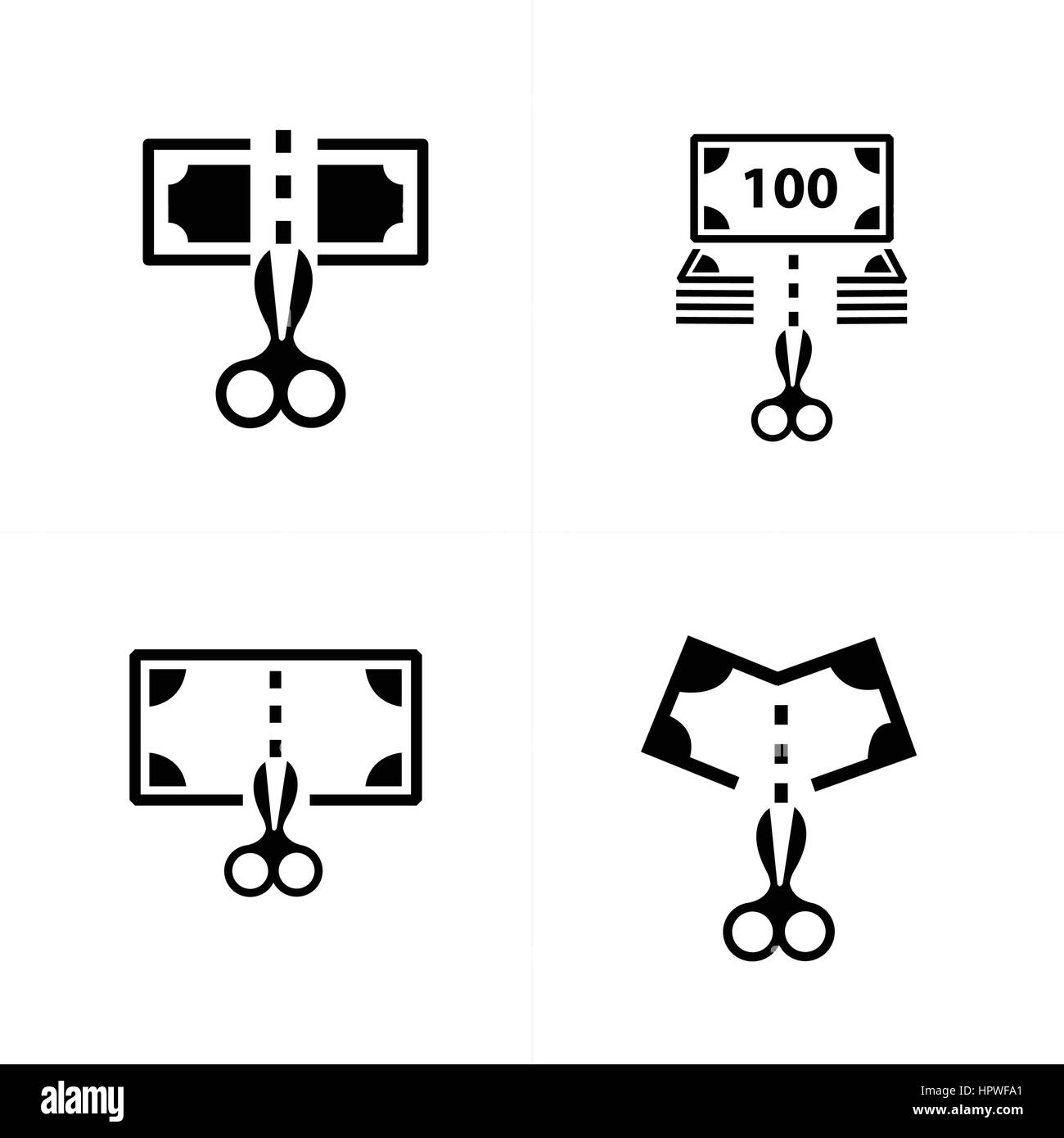 Avec des ciseaux de coupe sont icône concevoir Illustration de Vecteur