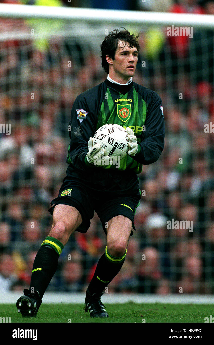 Maillot Gardien Manchester United 1996-97 - Taille Enfant - Van Der Gouw 17 - Violet - Occasion Authentique