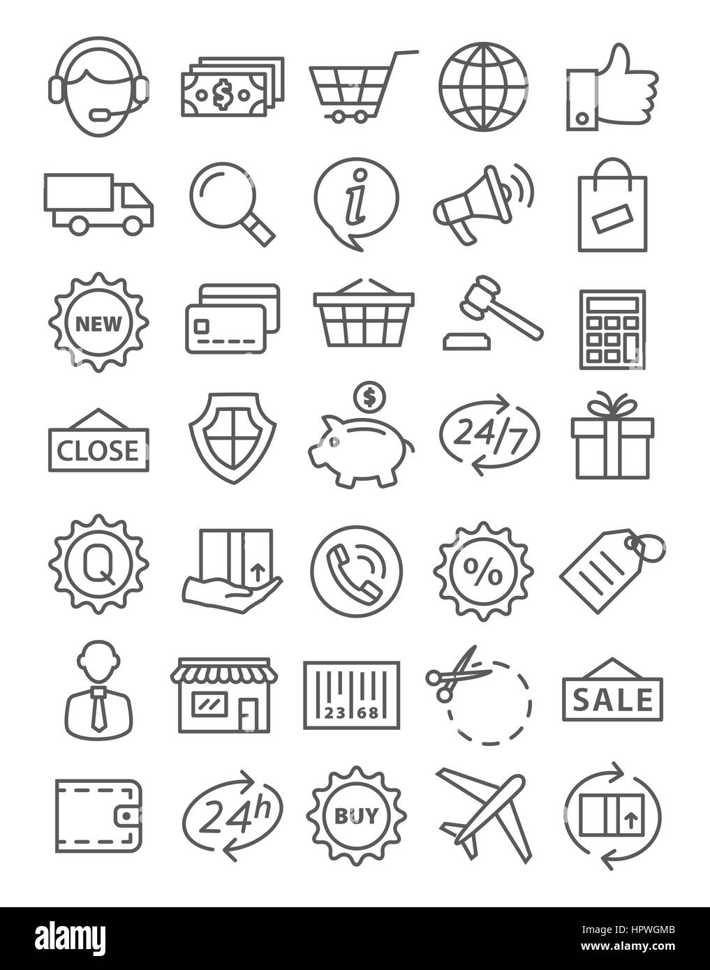 Shopping Line icons Illustration de Vecteur