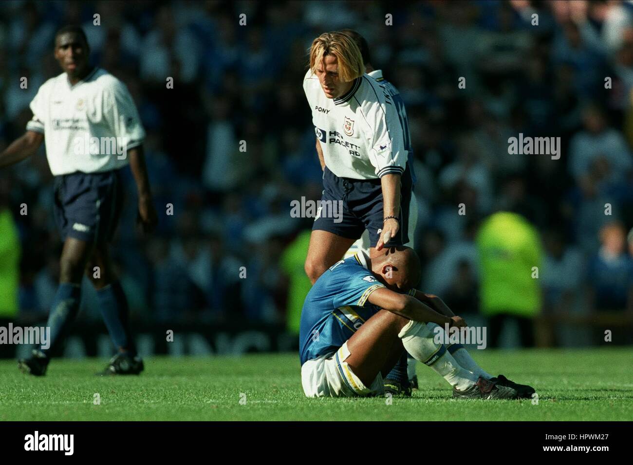 PAOLO TRAMEZZANI & DACOURT EVERTON V Tottenham Hotspur 01 Septembre 1998 Banque D'Images