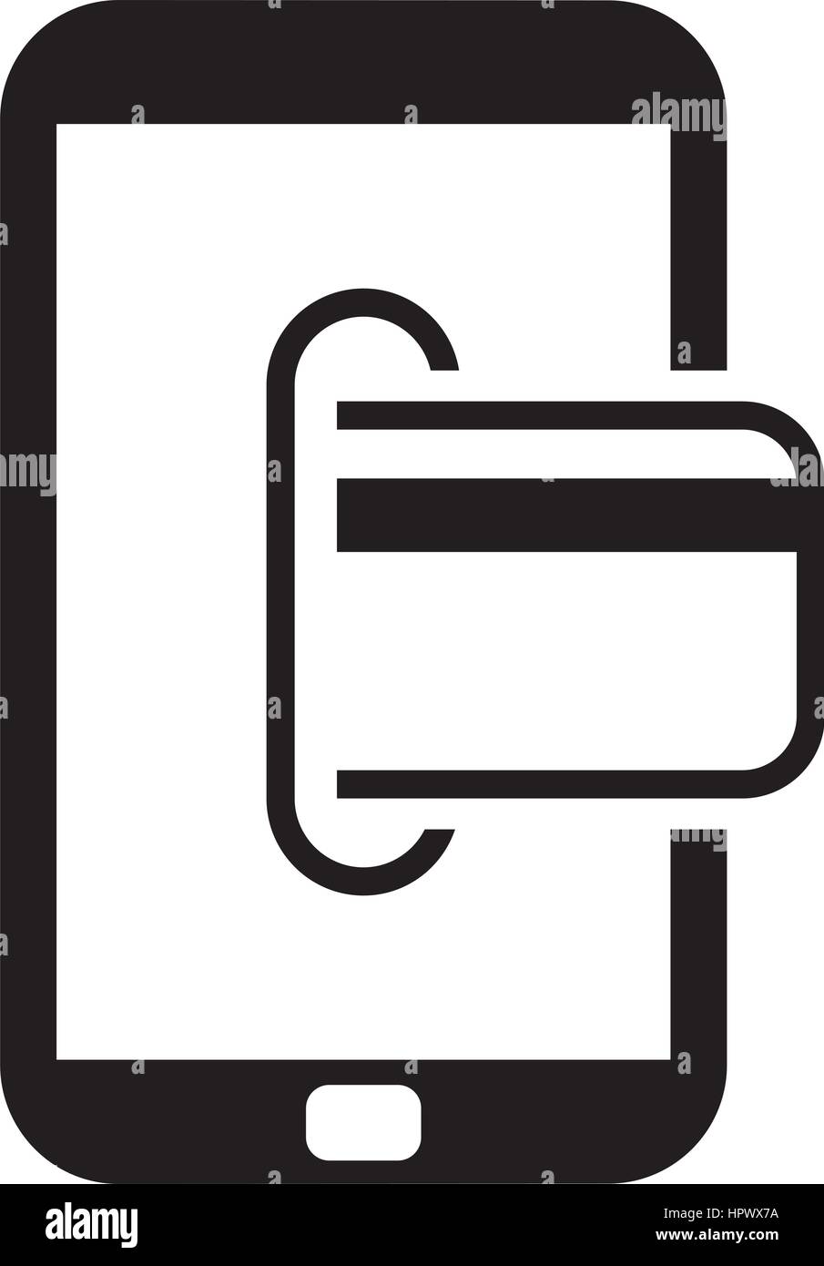 L'icône des services bancaires mobiles. Concept d'entreprise. Modèle plat. Illustration de Vecteur