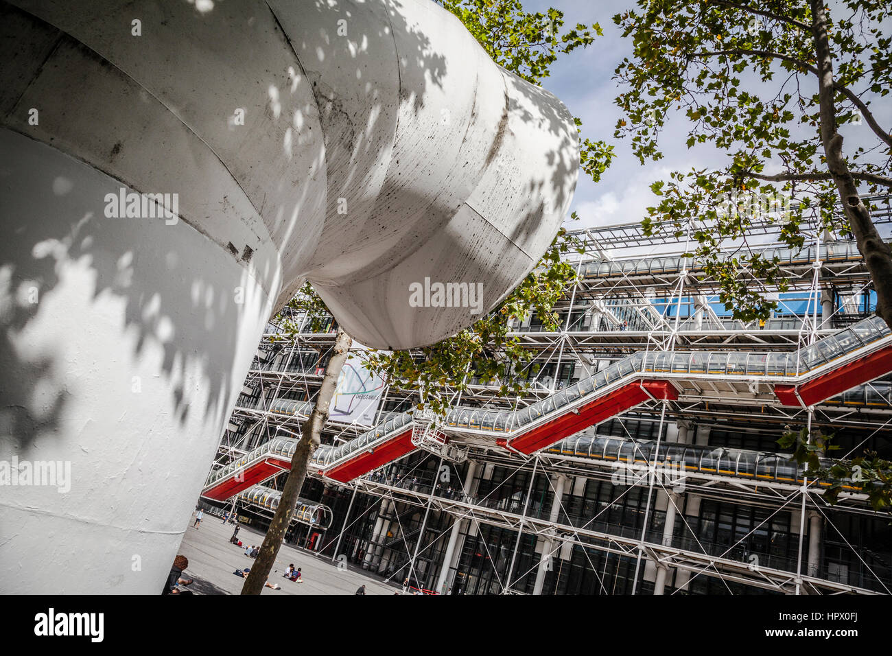 Façade du Centre de Georges Pompidou à Paris, France Banque D'Images