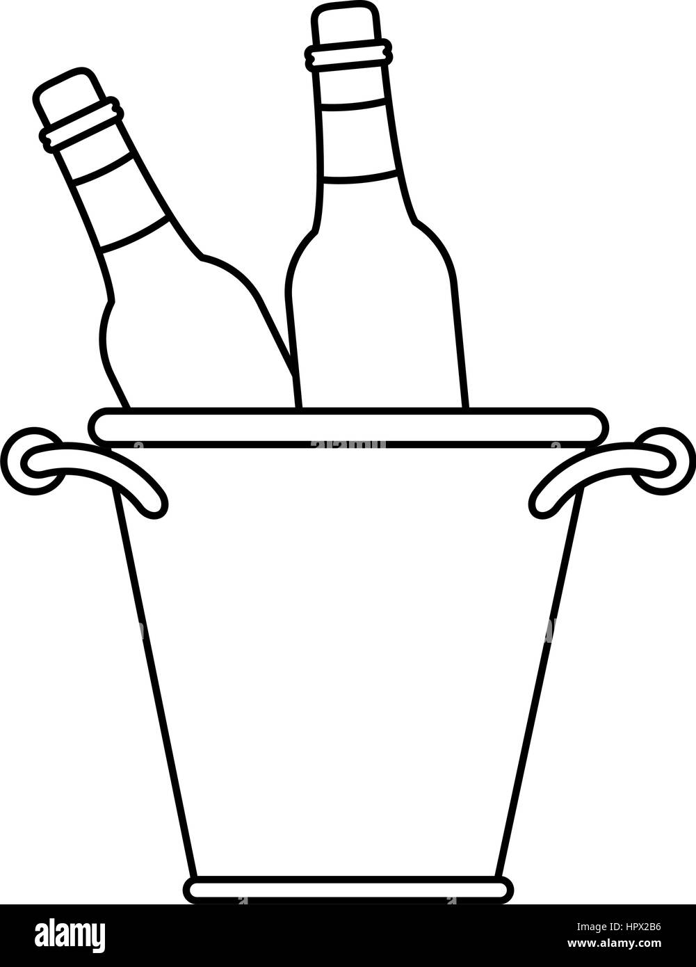 Bouteilles en verre vin fine ligne de godet Illustration de Vecteur