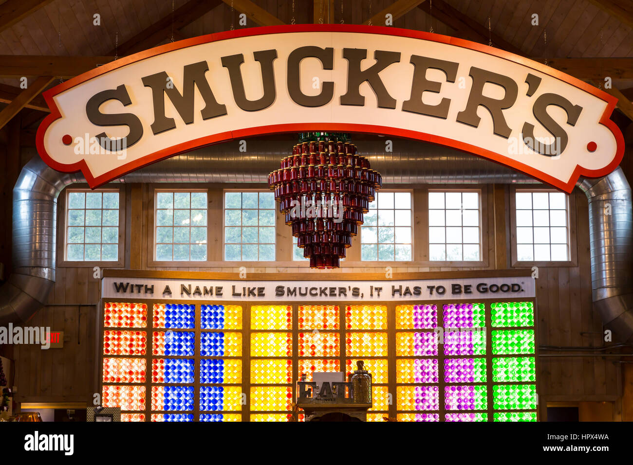 L'intérieur de la boutique Smucker's dans Orville, Ohio, USA. Banque D'Images