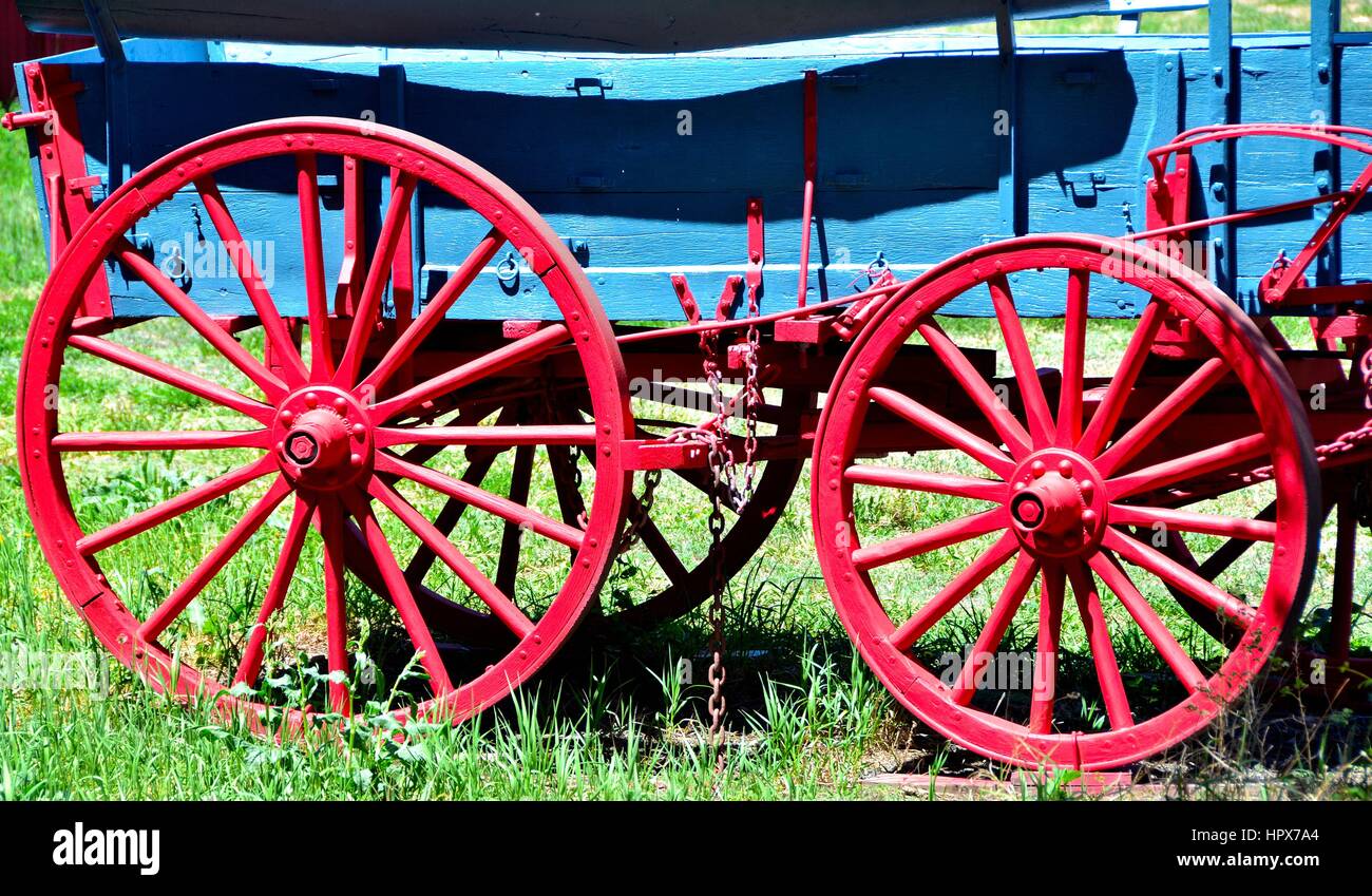 Vieux Wagon Wheels Banque D'Images