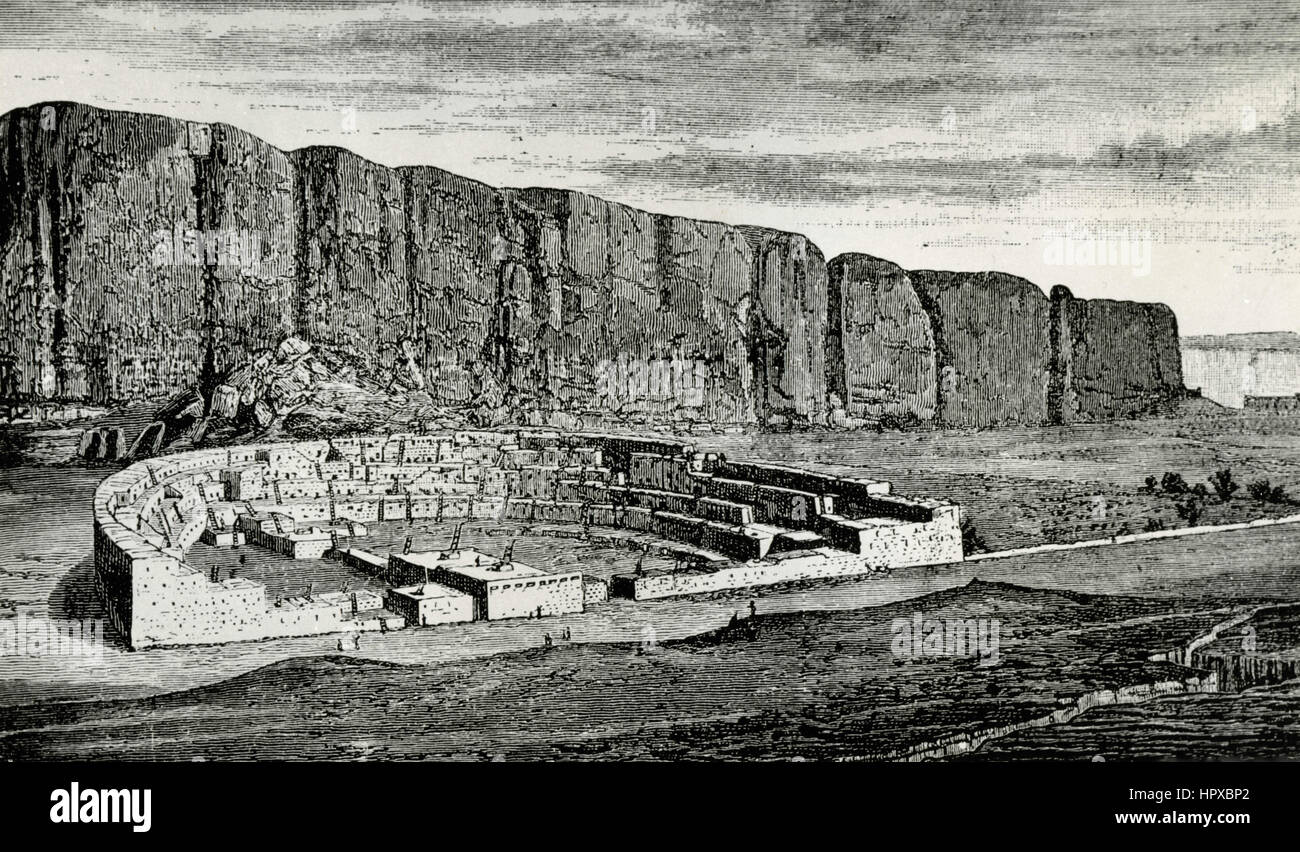 Reconstruction de l'Anasazi Pueblo Bonito au Chaco Canyon, New Mexico, USA Banque D'Images