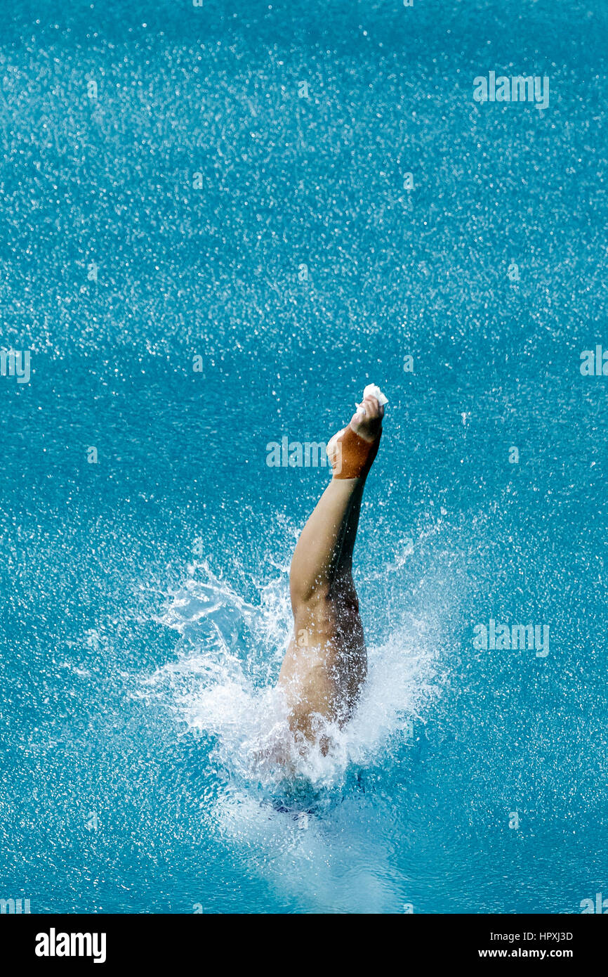 Rio de Janeiro, Brésil. 14 août 2016 Tingmao Shi (CHN) médaillé d'participe à la Jennifer Abel Plongée Tremplin 3m à la finale 2016 Olym Banque D'Images