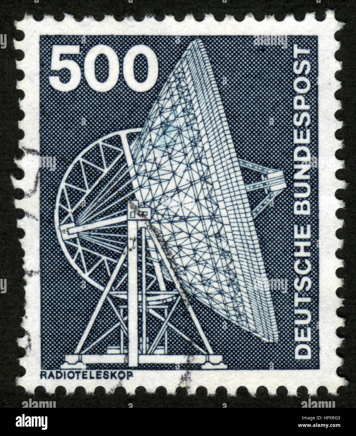Allemagne timbres, Radiotelcope Banque D'Images