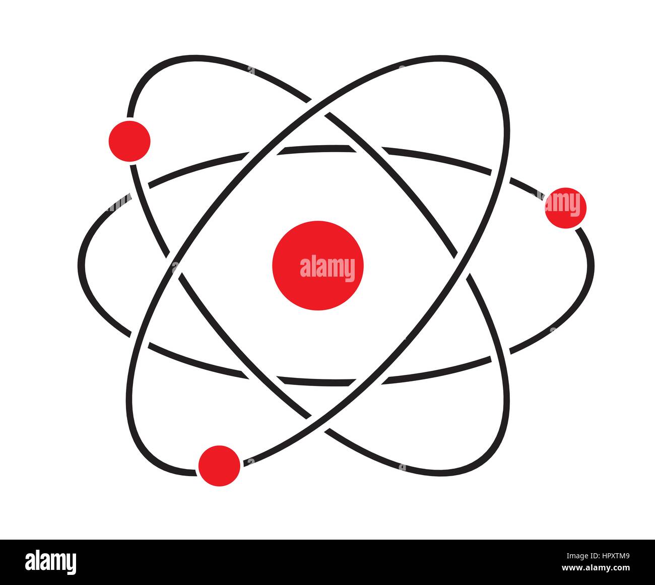 L'icône de l'atome isolé en vecteur de fond blanc. Illustration de Vecteur