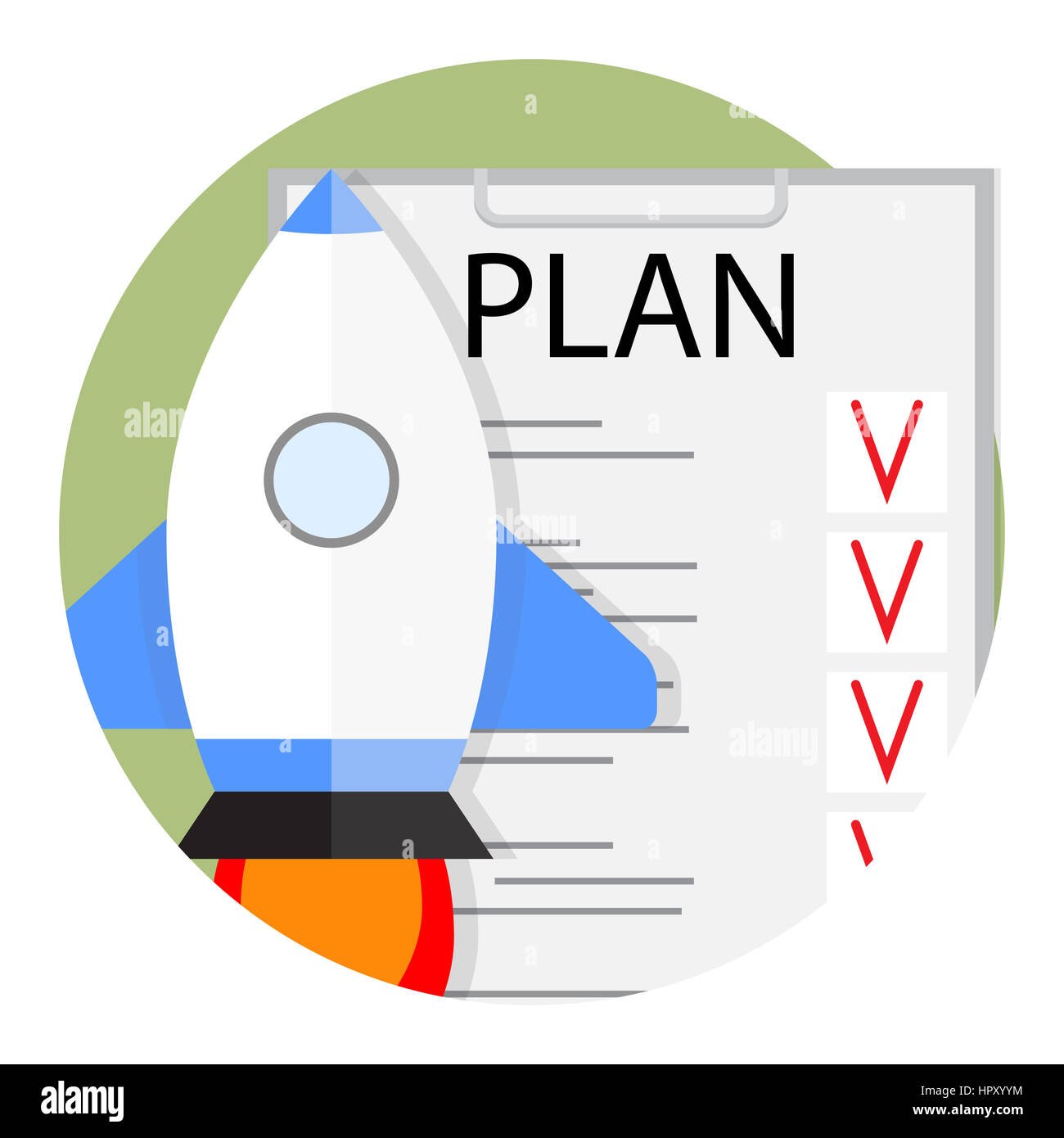 Démarrage du plan stratégie et tactique. Development Company, icône de l'application vector illustration Banque D'Images
