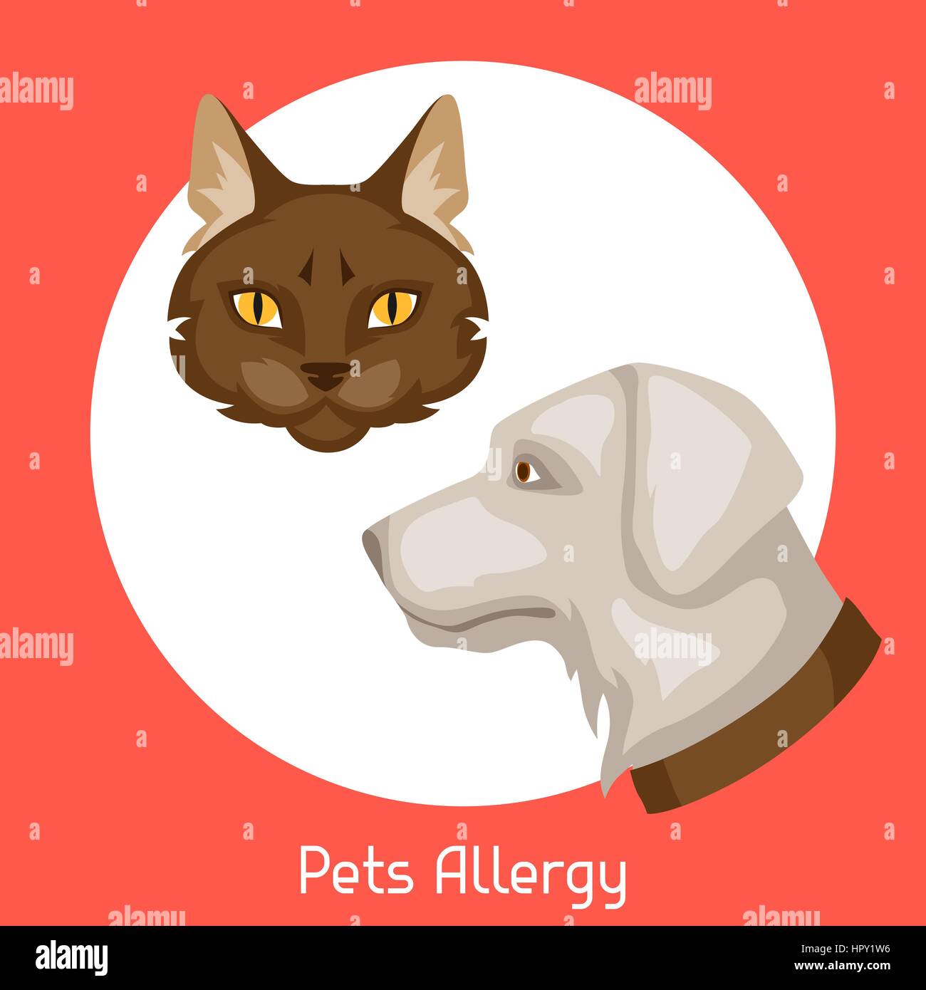 Animaux domestiques allergie. Vector illustration pour sites web médicaux Médicaments publicité Illustration de Vecteur