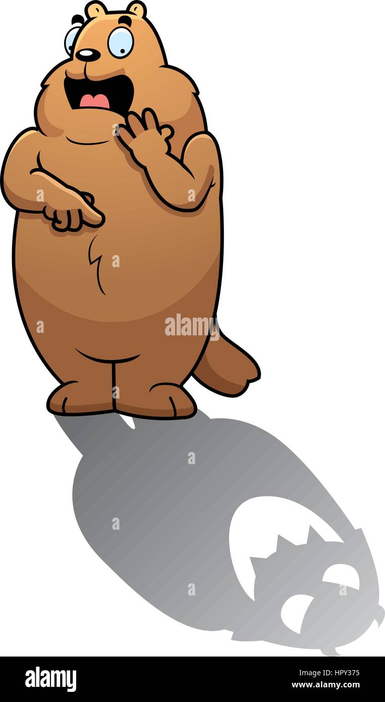 Un dessin animé de peur de la marmotte son ombre Image Vectorielle Stock -  Alamy