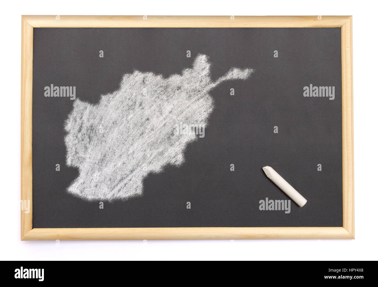 Tableau avec une craie et la forme de l'Afghanistan sur. (Série) Banque D'Images