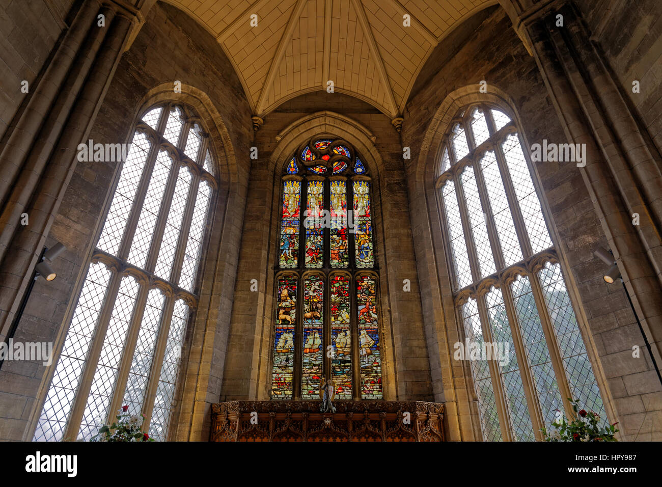 St Michael's Parish Church, vitrail de Linlithgow Banque D'Images