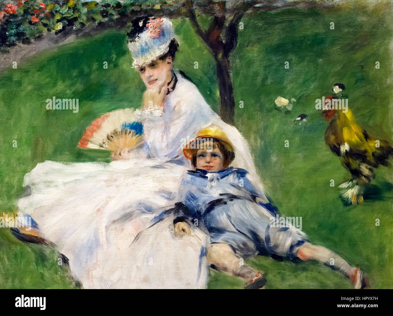 Tableau du peintre Renoir. 'Madame Monet et son fils' par Pierre Auguste Renoir (1841-1919), huile sur toile, 1874 Banque D'Images