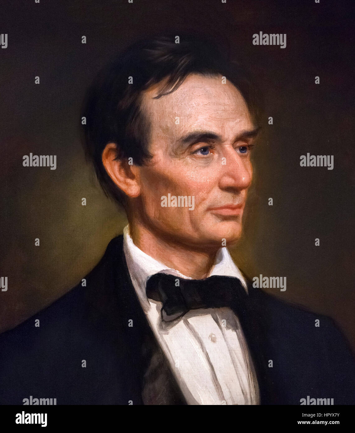 Abraham Lincoln (1809-1865), portrait par George Peter Alexander Healy, huile sur toile, 1860 Banque D'Images