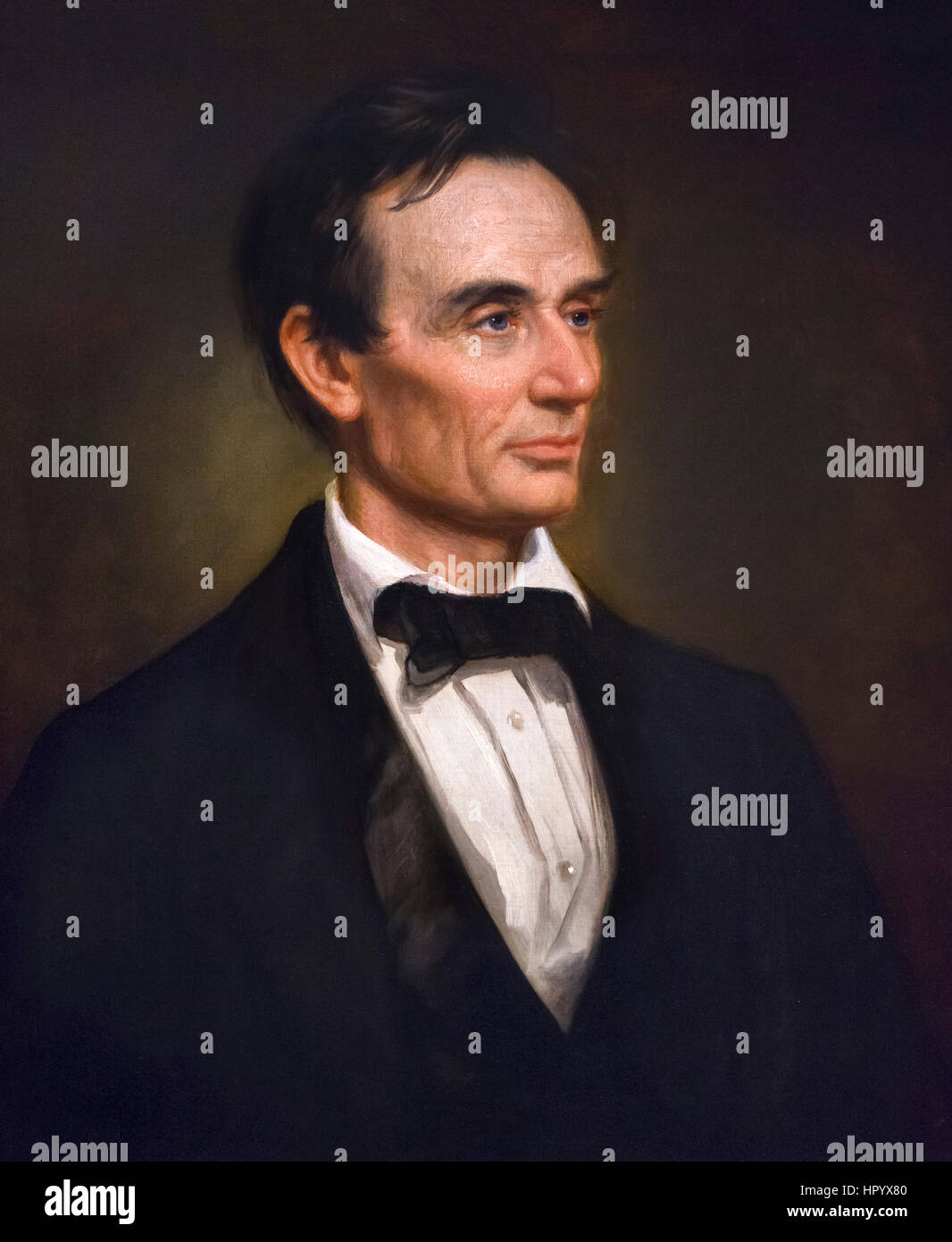 Abraham Lincoln (1809-1865), portrait par George Peter Alexander Healy, huile sur toile, 1860 Banque D'Images