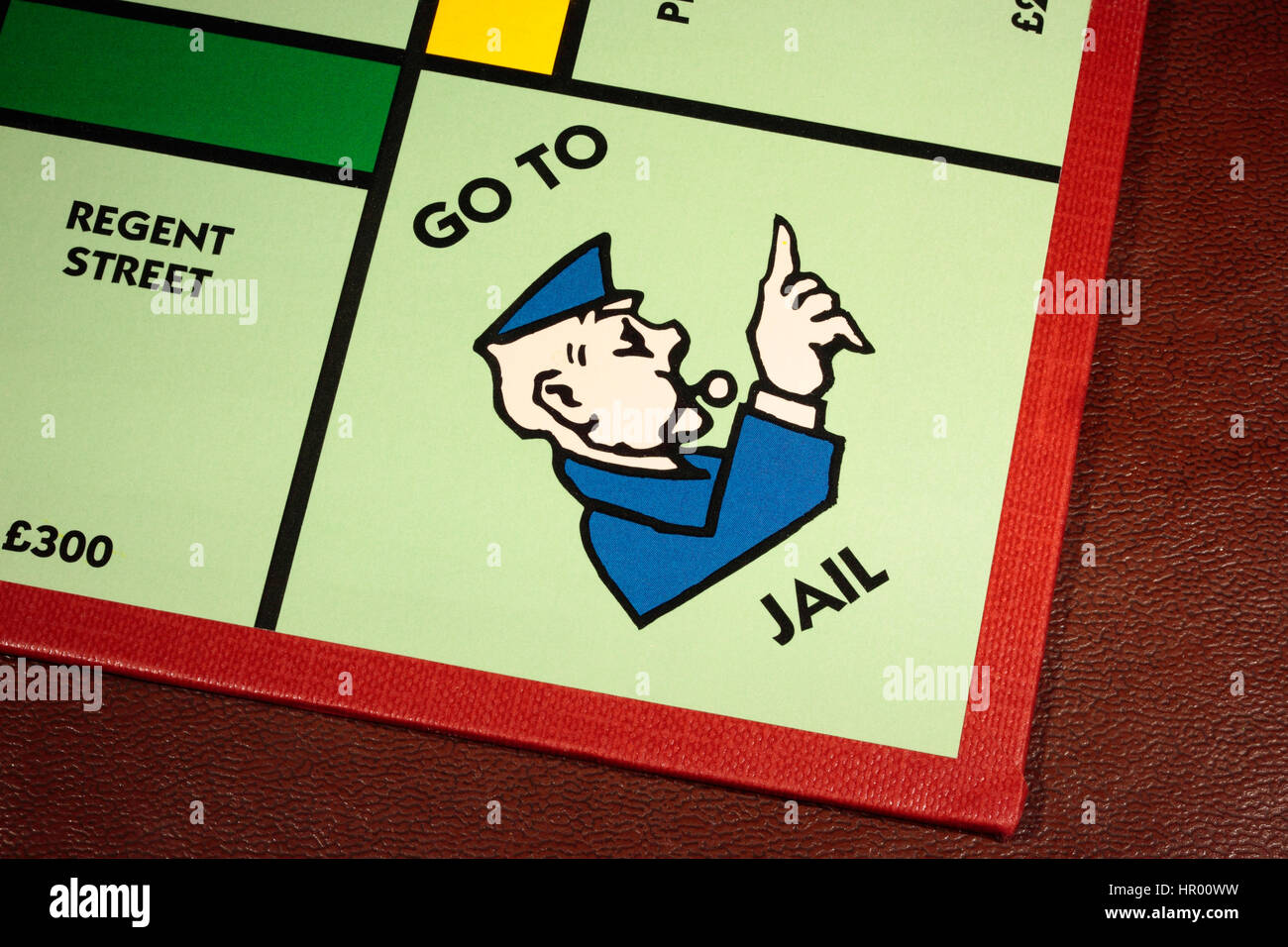 Jeu de Monopoly Prison GoTo avec Regents Street sur la gauche Banque D'Images
