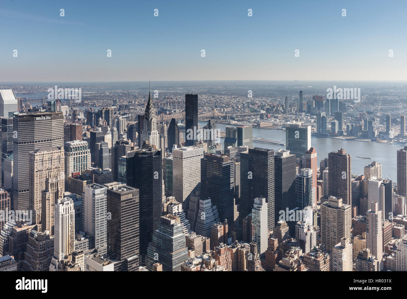 Vue depuis l'Empire State Building, New York City Banque D'Images