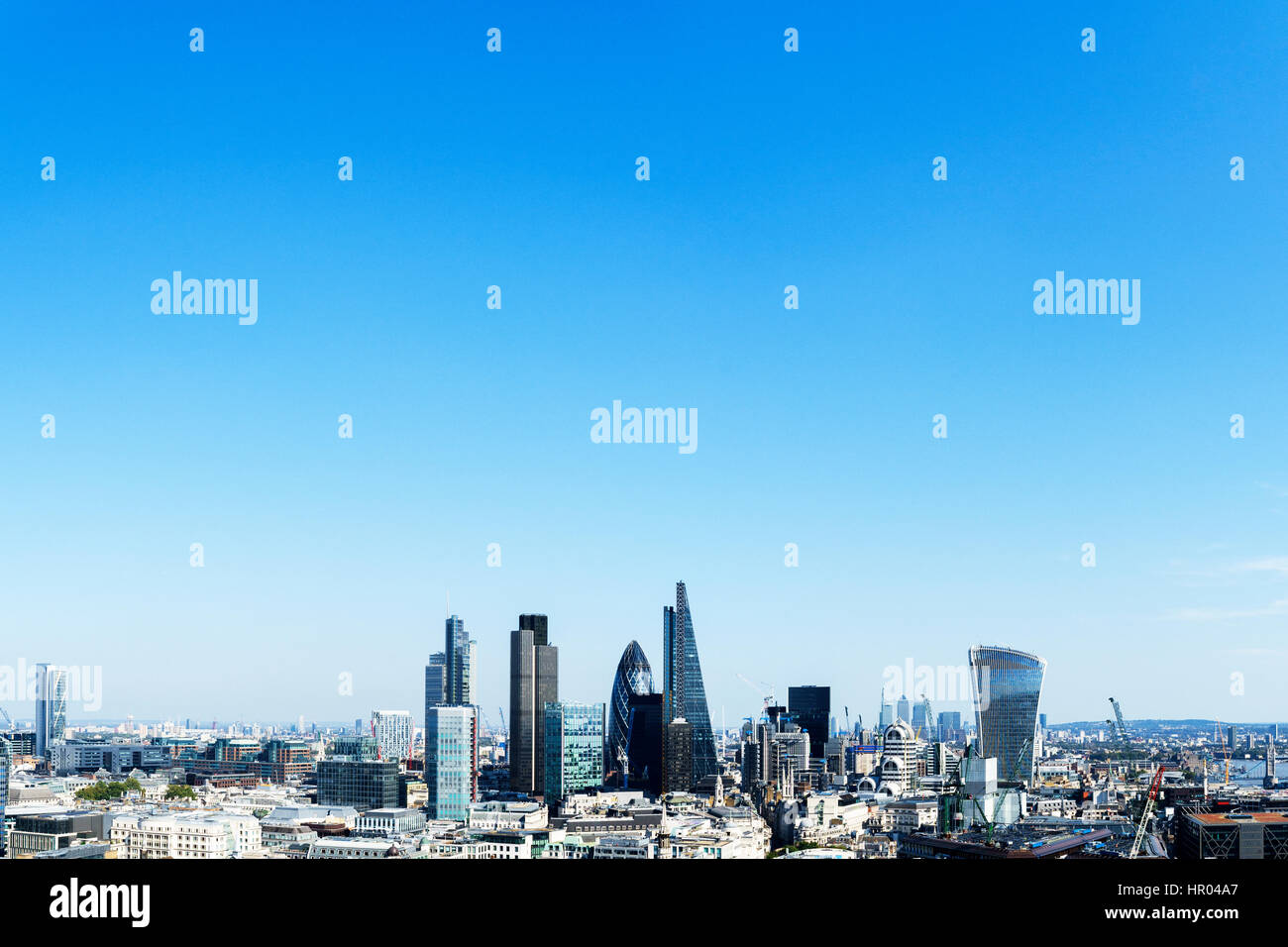 UK, ville de Londres et le quartier financier vu du haut d'une journée ensoleillée Banque D'Images