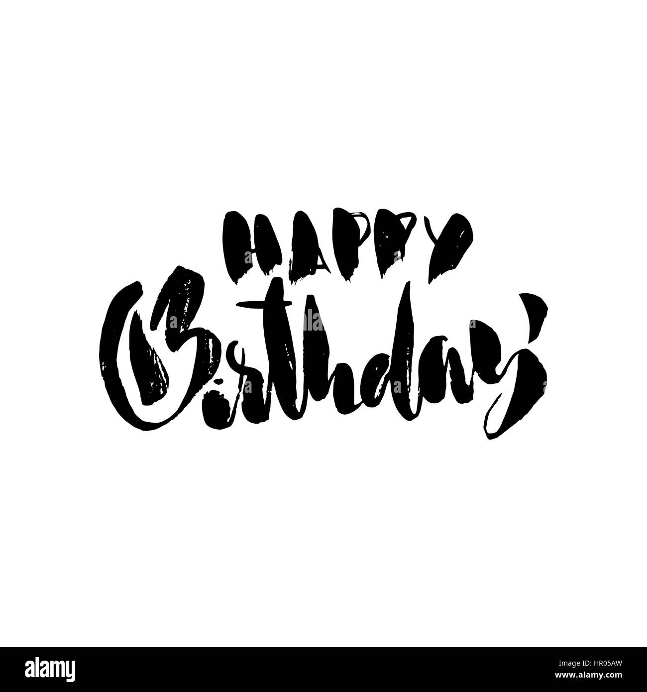 Joyeux anniversaire lettrage pour invitation et carte de souhaits, estampes et affiches. L'inscription à la main, design calligraphique. Vector illustration Illustration de Vecteur
