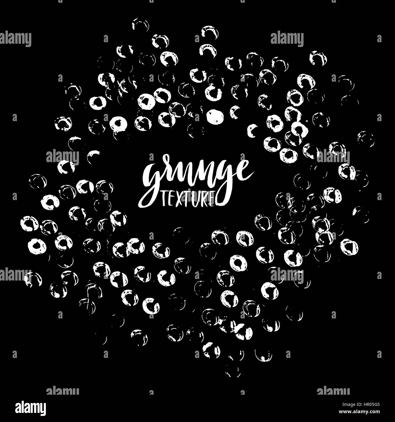 Points ronde stamp Châssis à vide de l'espace pour votre texte. Forme du cercle. Grunge texture. Illustration de Vecteur